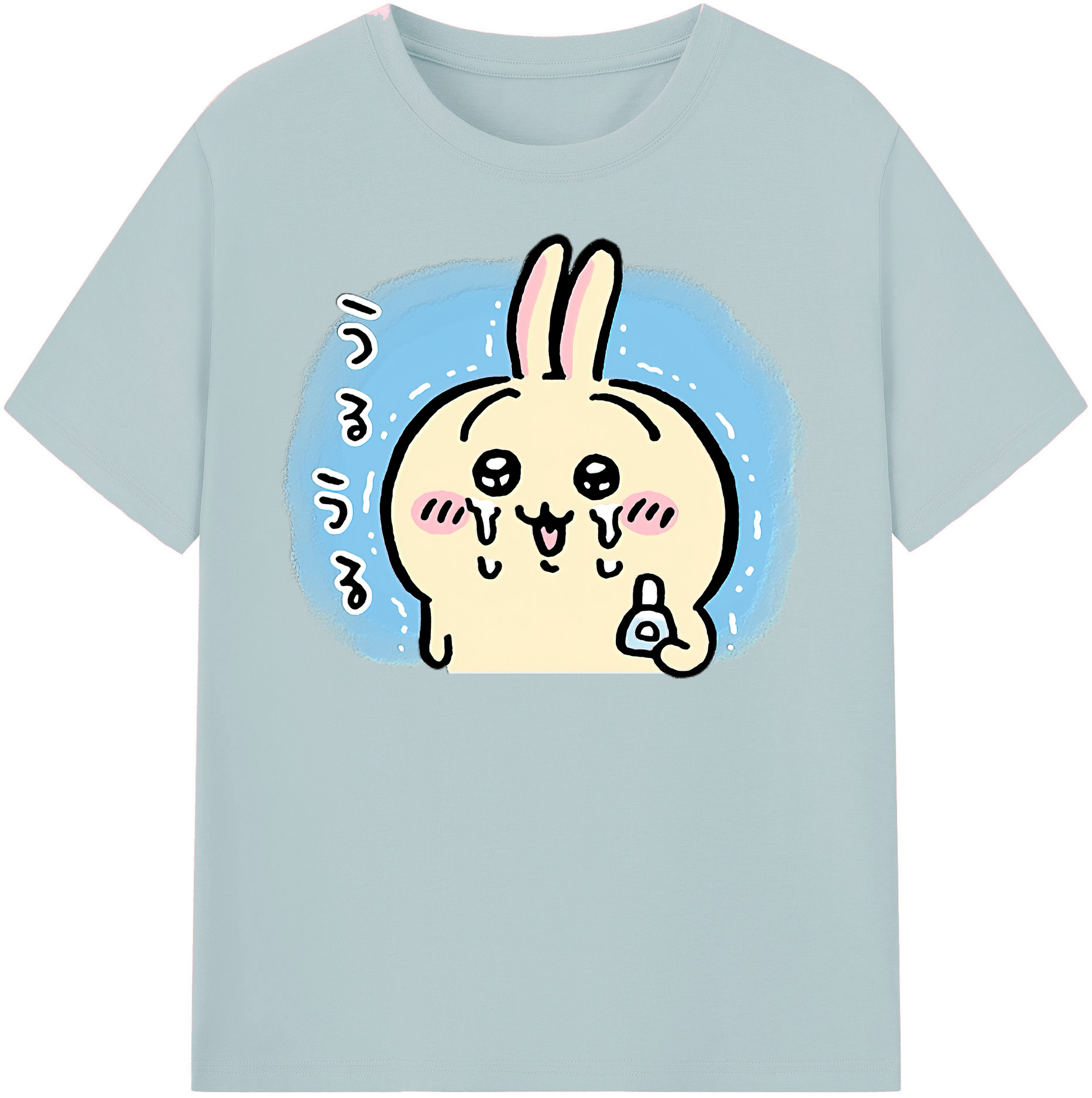 （画像用） ちいかわ うさぎ Chii-kawa usagi 綿100％半袖Tシャツ（フロントプリント）